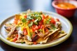 nachos with grilled chicken and bell peppers
