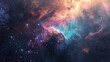 © boxstock production - Abstract space scene background with soft pastel nebulae and twinkling stars