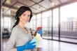 © BillionPhotos.com - portrait  woman hold cleaning for housekeeping