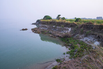  Natural Landscape view of the Bank of the Padma River with The Blue water