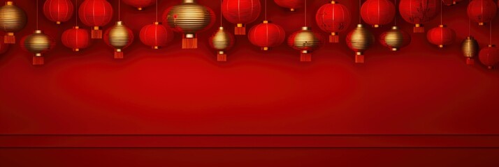 Wall Mural - Chinese New Year 2024, new year decoration with lanterns. generative ai