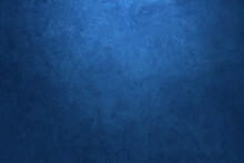 Navy Blue Plaster Wall Background With Spotlight