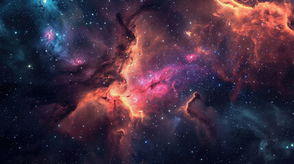 Wall Mural - Starry abstract background of cosmic events and celestial phenomena