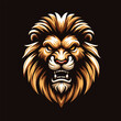 Vector illustration of angry lion head for logo