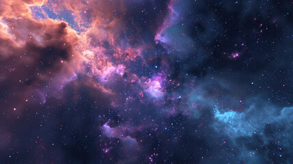 Wall Mural - Abstract Milky Way background filled with colorful star clusters