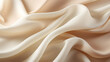 © alexkich - Beige cream silk satin. Draped fabric. Light pale brown luxury background with space for design.