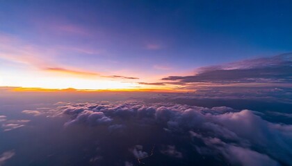 Sticker - 4k aerial time lapse of cloud with sunset sky background in thailand cloudscape time lapse background dark red purple sunset sky nature background sunset in the clouds