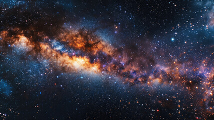 Wall Mural - Abstract Milky Way background filled with colorful star clusters