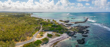 Aerial View Of Coastline Near Poste La Fayette Public Beach, Mauritius