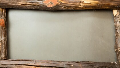 Wall Mural - old vintage grunge wooden log border frame