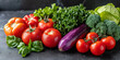 Gemüse auf schwarzem Hintergrund