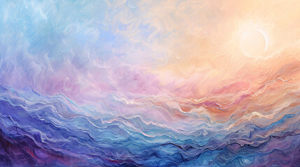 Wall Mural - Pastel color wave abstract background.