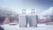 two luggage in winter