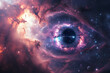 Augen des Kosmos: Struktur aus Sternen, Planeten und mehr bildet ein faszinierendes Auge im Universum, einzigartiges Design für kreative Projekte auf Adobe Stock