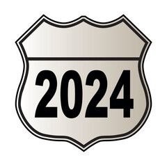 Wall Mural - Highway Sign For 2024
