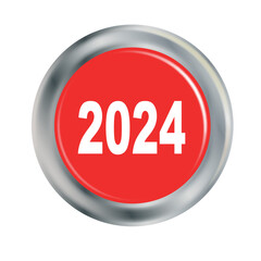 Wall Mural - Red Button For 2024