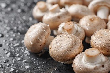 Sticker - Close-up, champignon mushrooms, background