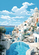 Romantic Santorini: A Dreamy Greek Island Landscape with Blue Aegean Sea and White Architectural Beauty in Oia