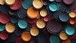 Dark colorful gradient abstract background of paper circles in different size from Generative AI