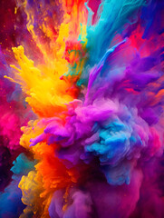 Wall Mural - Abstract colorful smooth cloud background, holi festival celebration concept