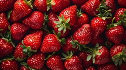 Wall Mural - Close-Up of Fresh Strawberries on a Plate for a Summery Treat