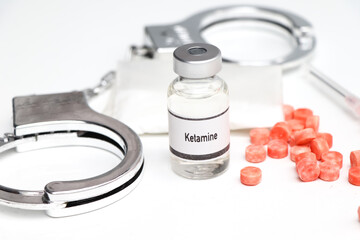 Sticker - Ketamine in a vial, narcotics are dangerous to health