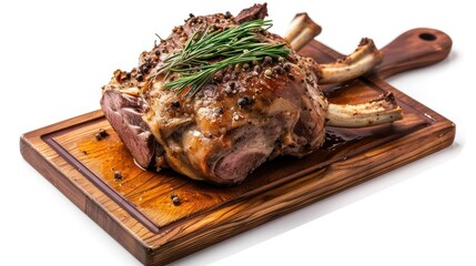 Sticker - lamb chops on a wooden board