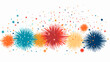 Abstract fireworks bursting in a celebratory display, providing vibrant and festive backgrounds for joyous occasions and events. simple minimalist illustration creative