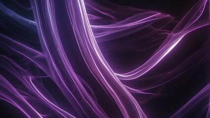 Abstract futuristic background purple neon waves energy hi-tech magic glowing bright lines from Generative AI