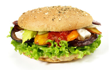 Sticker - Vegetarian Hamburger with grilled Vegetables and Feta Cheese