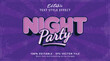 Editable text effect Night Party 3d cartoon style