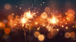 © ma - Happy New Year, burning fireworks with bokeh light background