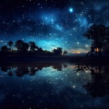 Fototapeta Na sufit - Lighting night sky stars image Generative AI