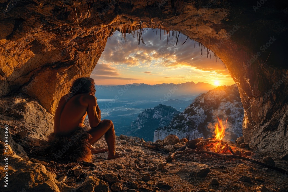 Chronicles of prehistoric life: primitive man, delving into the mysteries of early human existence, tools, culture, and survival in the ancient epochs of our evolutionary past