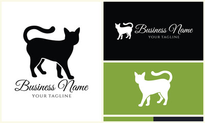 Wall Mural - vector cat line logo template