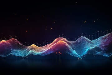 Wall Mural - digital graphic abstract background for technological processes, neural networks, digital data stora