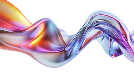Wall Mural - 3d abstract gradient wave shape isolated on transparent background, Futuristic modern illustration.