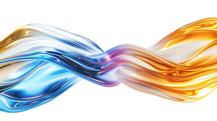 Wall Mural - 3d abstract modern gradient wave isolated on transparent background