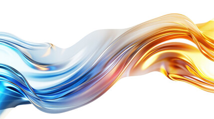 Wall Mural - 3d abstract modern gradient wave isolated on transparent background