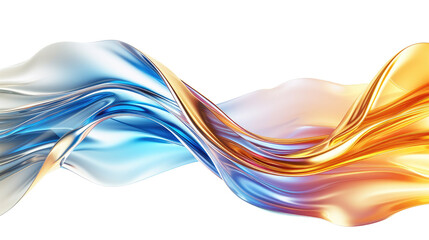 Wall Mural - 3d abstract modern gradient wave isolated on transparent background