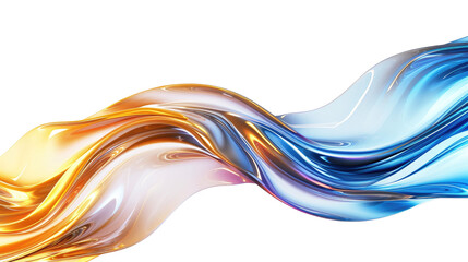 Wall Mural - 3d abstract modern gradient wave isolated on transparent background