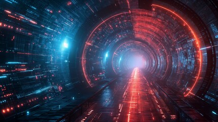 Digital binary code matrix background - 3D rendering