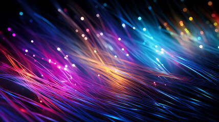Fiber optic strands colorful
