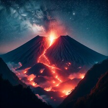 The Eruption Of Mount Semeru Sent Incandescent Lava Flowing Towards The Crater