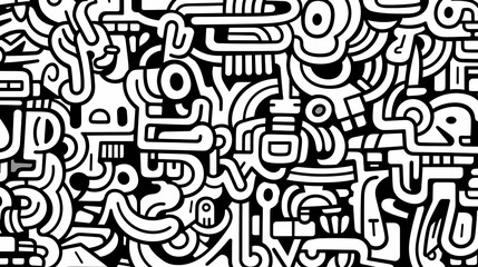 Funny doodle seamless pattern, artistic background