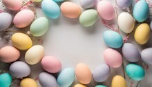 Easter Eggs White Space For Your Text Or Logo