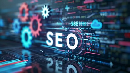 Wall Mural - search engine optimization, seo, background cover, the concept of optimization to raise the position