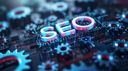 Wall Mural - search engine optimization, seo, background cover, the concept of optimization to raise the position