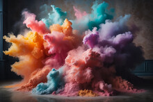 Colored Smoke, Full Spectrum, Diffuse Colored Light. Rainbow Smoke Symphony. Full Spectrum, Diffuse Colored Light