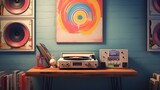 Fototapeta  - A record player with vinyl disc
